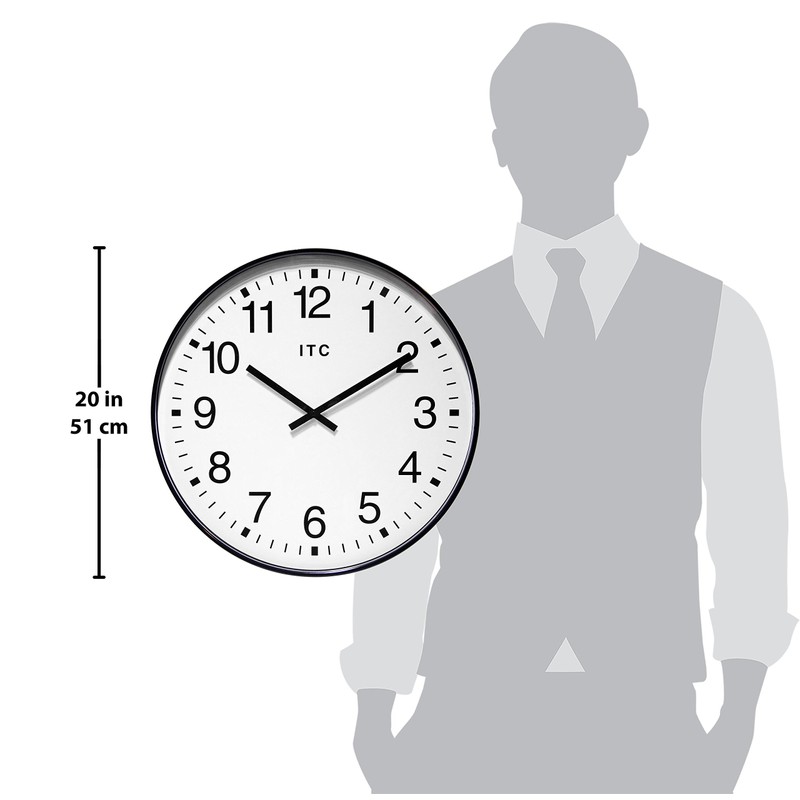 Infinity Instruments 19 inch Large Round Non-Ticking Silent Battery Operated