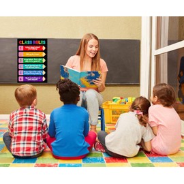 D4DREAM Classroom Rules Poster - Class Rules Poster for Classroom Decorations Elementary Classroom Expectation Posters for Preschool Middle School Kindergarten Elementary Back to School Teach Supplies
