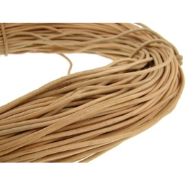 esnado Leather Cord Round 3 mm Natural 10 m Choice of Lengths