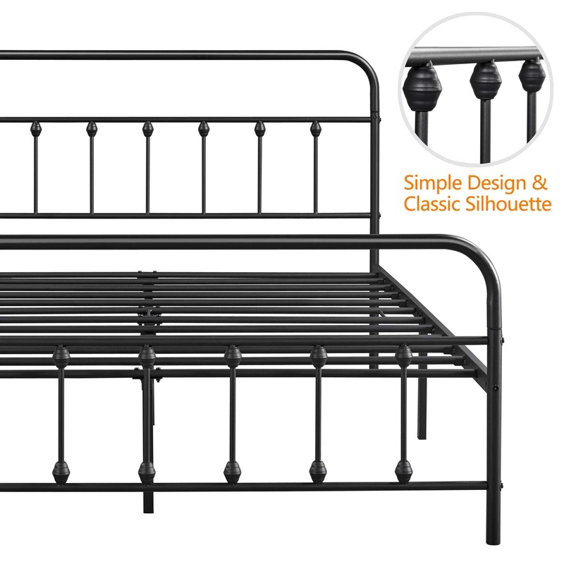 Yaheetech Classic Metal Platform Bed Frame Mattress Foundation with Victorian