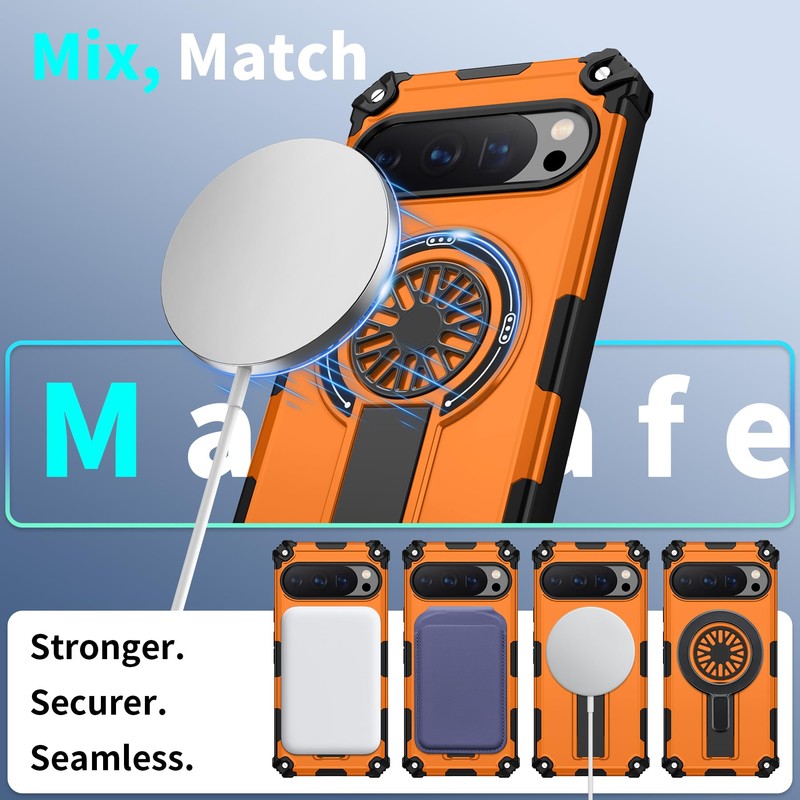 DAWEIXEAU Magnetic Case for Pixel 10 Pro XL,Built-in Metal Stand
