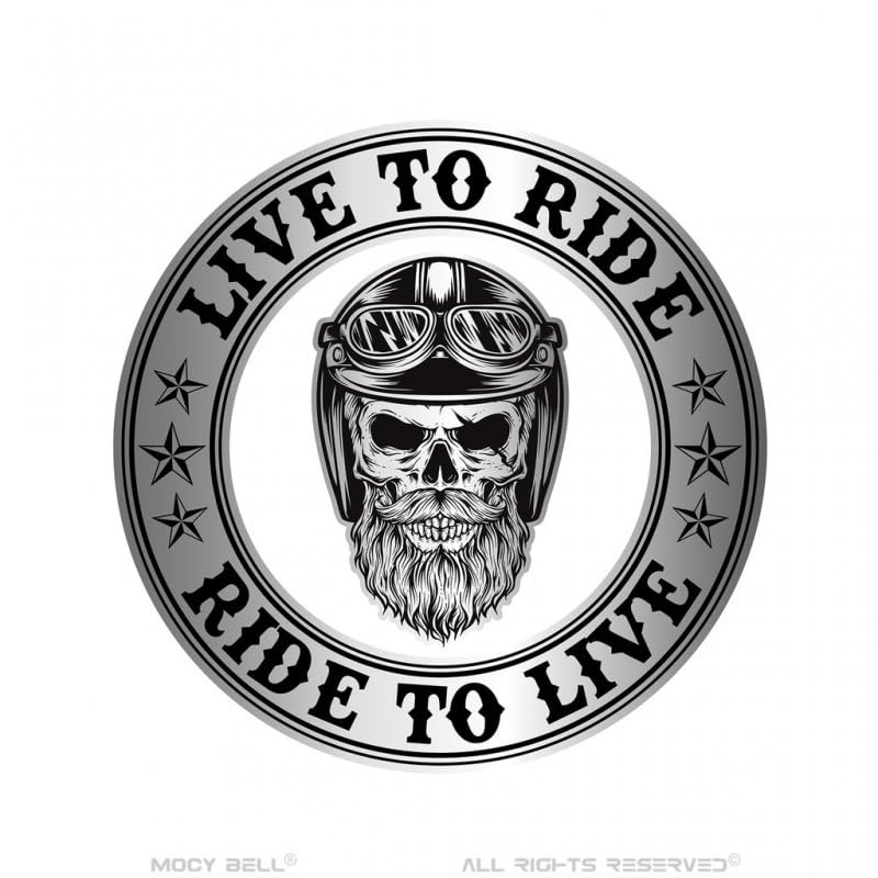 MOCY BELL - Clochette moto SKULL Live to Ride Guardian