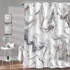 Gibelle Grey Abstract Marble Shower Curtain, Waterproof Fabric, 72x84