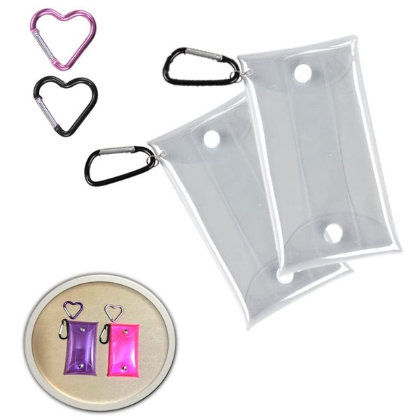 KAMIHO Clear Pouch, Carabiner, Mini Pouch, Carabiner, Acsta Case, Portable,