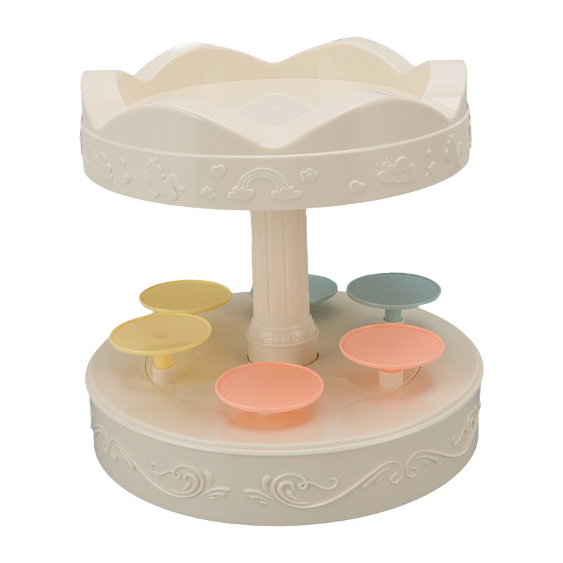 6 Trays 2 Tier Automatic Rotating Dessert Cupcake Display Table