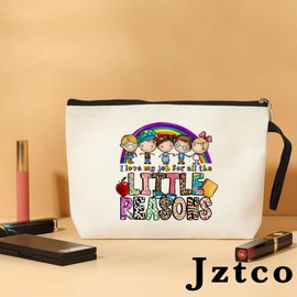 Teacher Gifts Funny Makeup Bag Teachers Appreciation Gifts for Women Female Teacher Tutor Coworker Thank You Gifts Toiletry Bag Graduation Mothers Day Teacher Birthday Gifts Teaching Cosmetic Bag