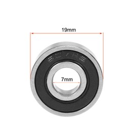 sourcing map 607-2RS Deep Groove Ball Bearings 7 x 19 x 6 mm Double Sealed Chrome Steel Bearings Pack of 2