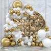 OERJU 7.5x7.5ft Gold Glitter Round Backdrop Cover Luxurious Golden Bokeh
