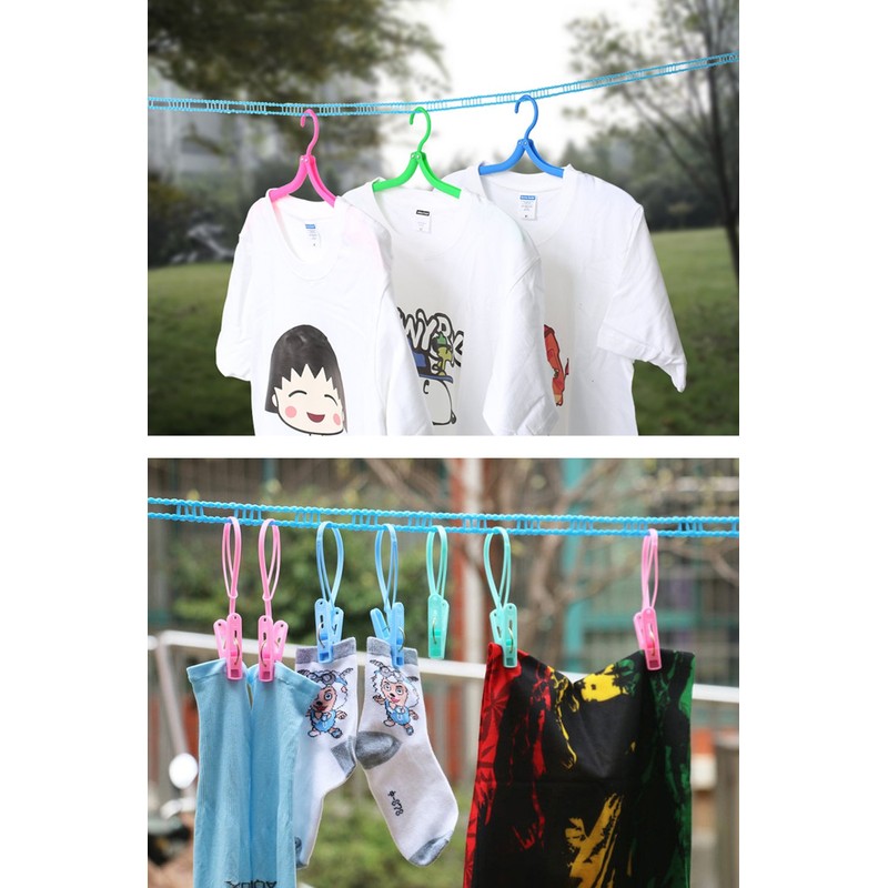 2 Pack Nylon Clothesline Windproof Clothes Drying Rope Travel Clothes