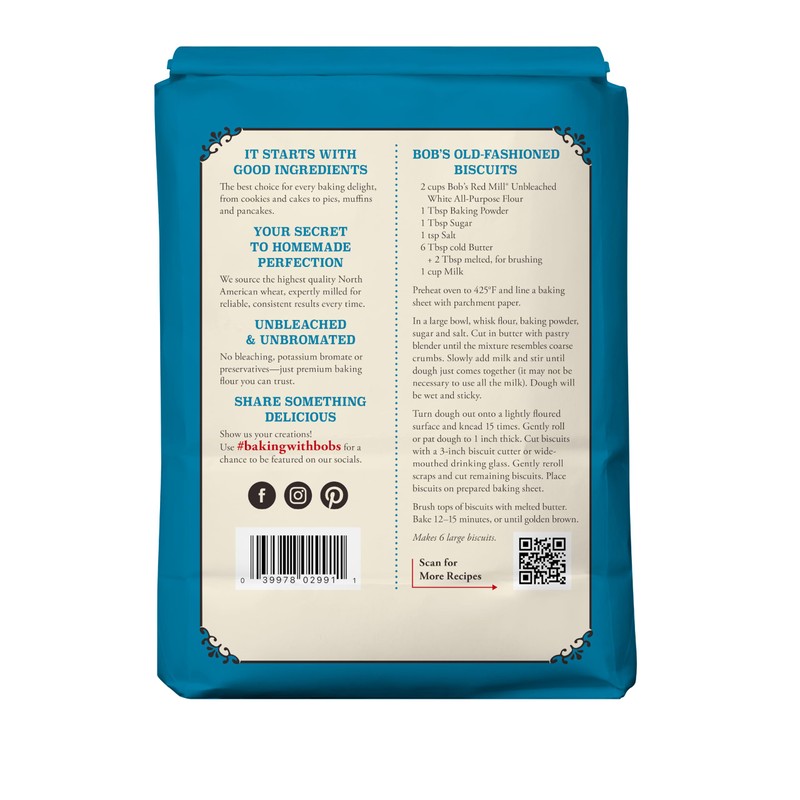 Bob's Red Mill Organic All Purpose Unbleached Flour, 5 lb