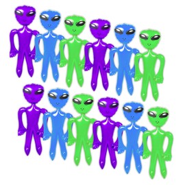 Inflatable Alien Party Favors - 18" Multi-Color (12 Pack)