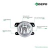 DEPO Faro Para Niebla Izquierdo O Derecho Compatible con RENAULT