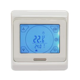 Touch Screen Digital Under Floor Heating Thermostat in White - Suitable for Almost All Electric underfloor Heating Systems. 16Amp. Includes Floor & air Temperature sensors