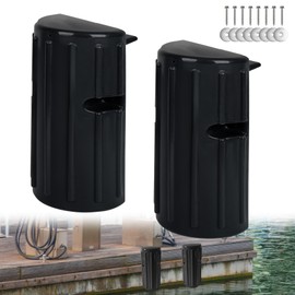 Dock Bumpers 2 Pack,Dock Fenders Bumper,Marine Dock Bumpers,Inflatable Dock Protection Boat Dock Bumpers Dock Bumper Guards Boat Dock Guards for Docking Includes Mounting Hardware(Black)