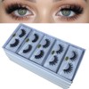 Mixed Size 3D Fluffy False Eyelashes, 10 Pairs Wispy Cat