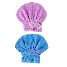 2 toallas de microfibra para secar el cabello, turbante ultra absorbente, para mujeres, adultos o niñas, multicolor