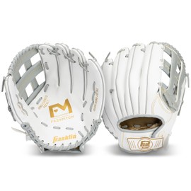 Franklin Sports Fastpitch Softball Glove - Field Master Fastpitch + Softball Mitt - Womens + Girls Righty Glove - Adult + Youth Gloves - Right Hand Throw - 11.5" - White + Grey