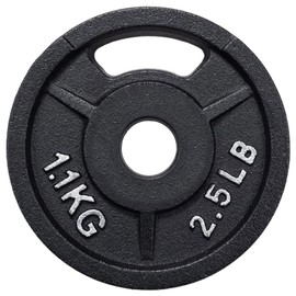 BalanceFrom Cast Iron Plate Weight Plate for Strength Training, Weightlifting and Crossfit, 1-Inch or 2-Inch, Standard or Olympic