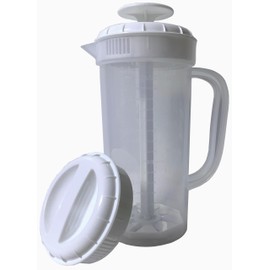 Salad Dressing Mixer with Measurements, 1 qt Capacity, Makes Ranch, Vinigretes, Italian & More. Emulsifies Ingredients Quickly, Multiple Color Options (White w/Opt Lid)