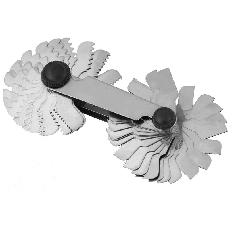 1pc Screw Thread Pitch Gauge of 52 Leaves 2pcs 60°+1pc