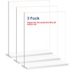Acrylic Sign Holder 5.5x8.5 Inch 3 Pack Vertical T Shape