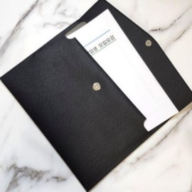 Document file clutch bag leather A4 bag office worker Black 10ea