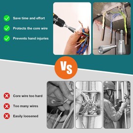 Minrnovas 3PCS Wire Nut Twister,Wire Twister Tool for Drill,Spin Twist Wire Connector Socket,Wire Connector Driver with 1/4" Chuck,Wire Stripping and Twisting Tool for Cable Quick Stripping