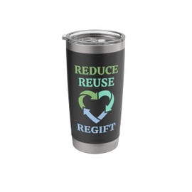 Reduce Reuse Regift Retro Earth Day Environment Top Stainless Steel Insulated Tumbler