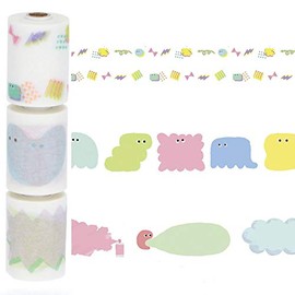 Marks MST-FA22-C Water-Based Pen Writing Masking Tape Perforated, Slim, Notebook Deco, "Master", Monthly, No Date, For Titles, Pop