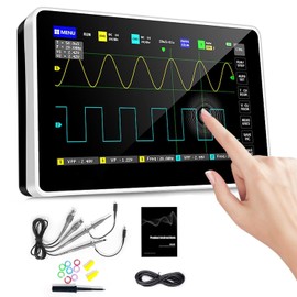 1013D Plus Oscilloscope, Portable Handheld Tablet Oscilloscope with 100X High Voltage Probe, 2 Channel 100Mhz Bandwidth 7" TFT LCD Touch Screen 1GSa/s Sampling Rate