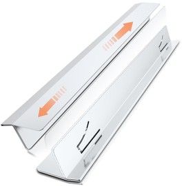 2 Pack Kitchen Oven Counter Gap Stainless Steel Cooker Gap Filler "T" Mould Gap Cover, Cooking Strike Kit, Cooker Gap Guards, Oven Gap Filler Heat Resistant Protective Gap Filler (Black) (T-White)