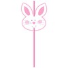 Creative Converting 6 Count Straw with Attachments, Bunny Face