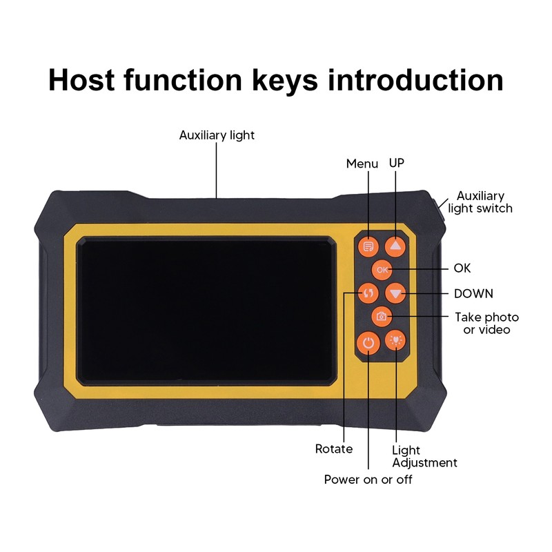 Dual Lens Industrial Endoscope ABS 1080P Digital Inspection Camera Waterproof