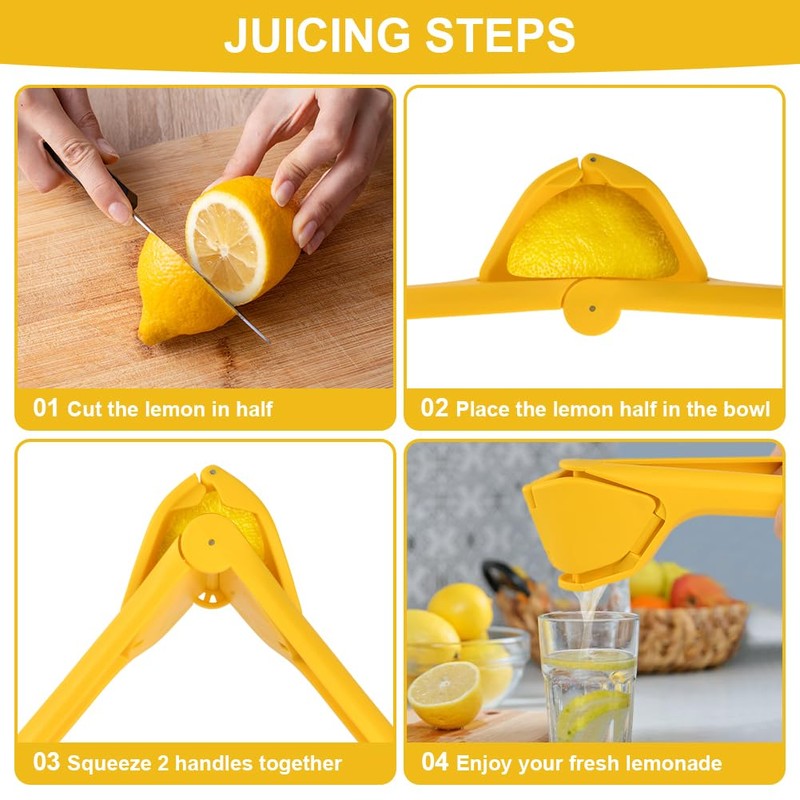 AUAUY Lemon Squeezer with Lemon Zester Peeler, Professional Manual Lemon