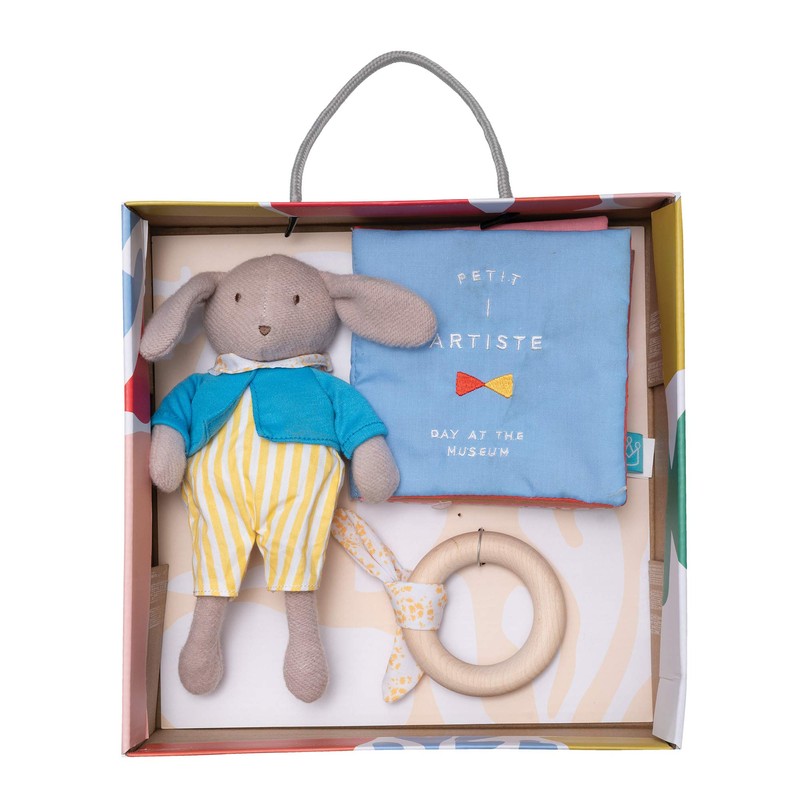 Manhattan Toy Petit Artiste Bunny Doll, Soft Book, & Wooden