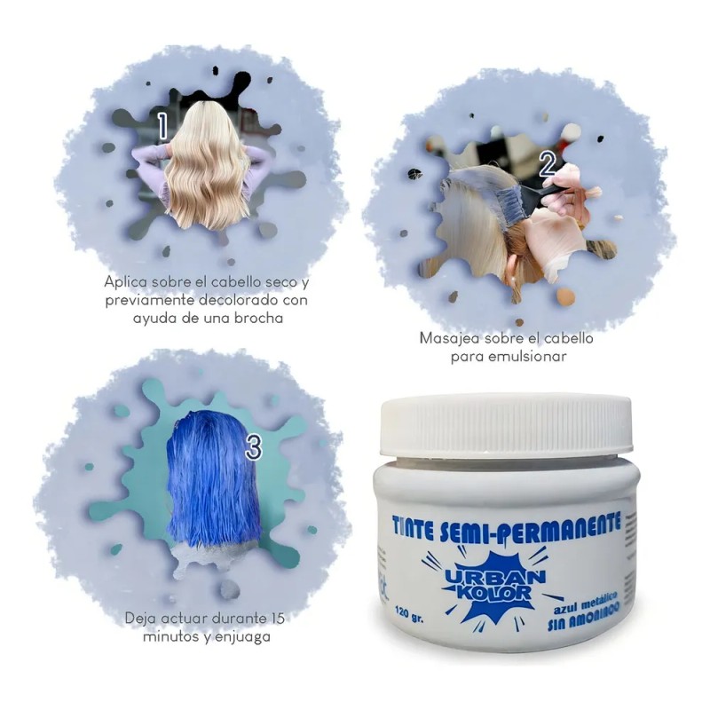 Tintes Fantasia Para Cabello Semipermanente Sin Amoniaco Tono Natural