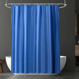 URAQT Shower Curtain, Anti-Mould, Waterproof, Quick-Drying Shower Curtains, Washable PEVA Shower Curtains, 180 x 180 cm with 12 Shower Curtain Rings, Bath Shower Curtain (Navy Blue)