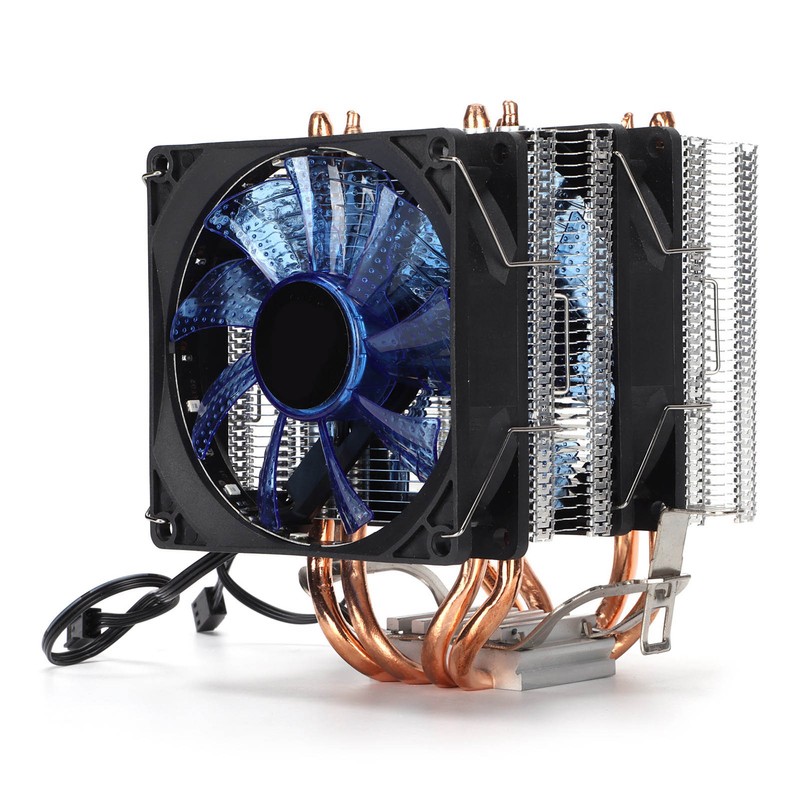 CPU Air Cooler Dual Tower 4 Heatpipes LED Light CPU