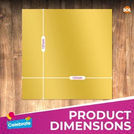 3pk Gold Table Cover | 121 x 121 cm Gold Party Table Cloth | Gold Plastic Table Cloth Gold Disposable Tablecloths For Parties Gold Table Cloths | Table Cover Gold Plastic Tablecloth | Gold Table Cloth