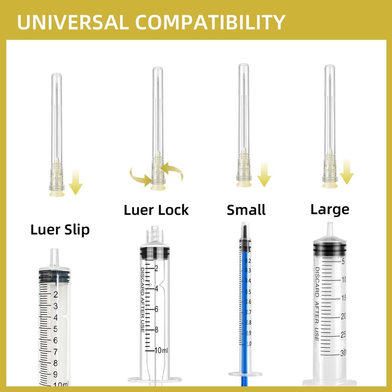 100 Pack 19 Gauge 1.5 Inch Needle, Disposable Luer Lock