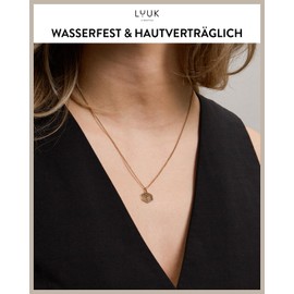 LUUK LIFESTYLE Modern Stainless Steel Necklace with Pendant, 50 cm Adjustable Length, Jewellery Gift for Best Friend, Silver, Stainless Steel