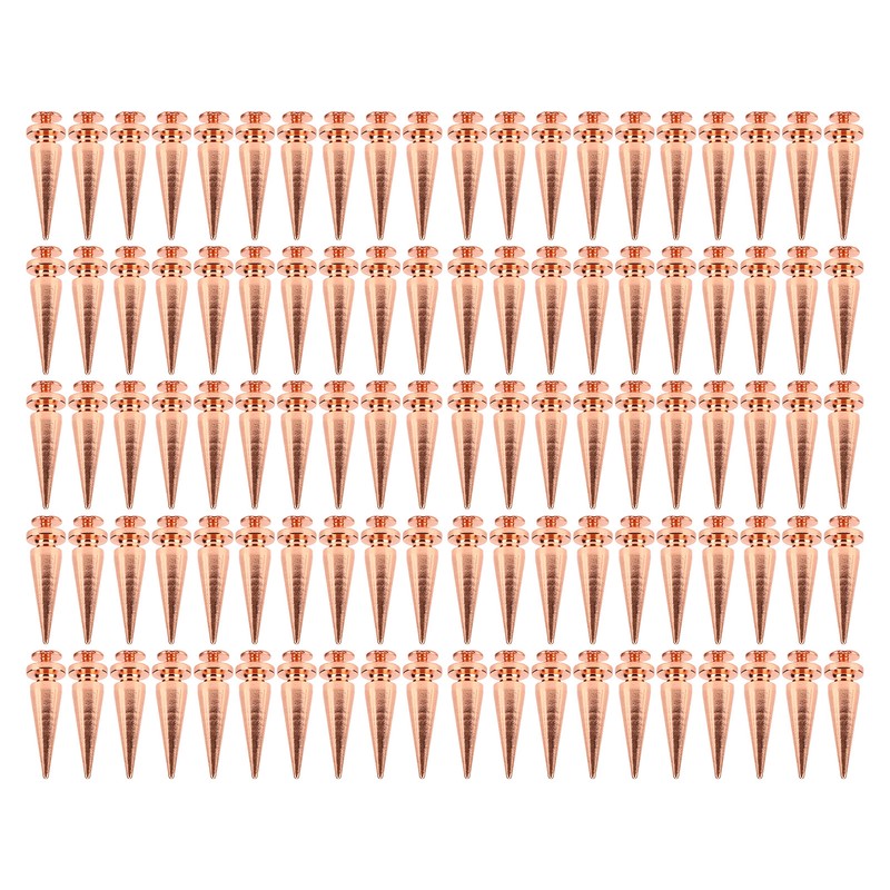 100set Punk Cone Spikes Studs Rose Gold Pointed Electroplating Burr