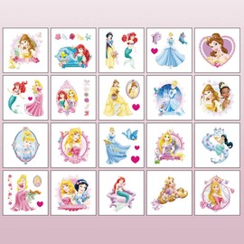 40 Sheets Princess Temporary Tattoos for Kids,Birthday Party Favors, Cartoon Princess Decoration Sticker Gifts for Girl Boys Home Activity Class Prizes Carnival Christmas Rewards