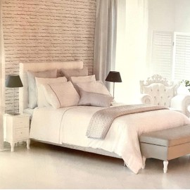 Givi Lulu Italy 4pc Sheet Set Solid White with Multiple Patterns 100% Cotton Percale Luxury 200 Thread Count TC (Grey Dotted Line, King (U.S. Standard))