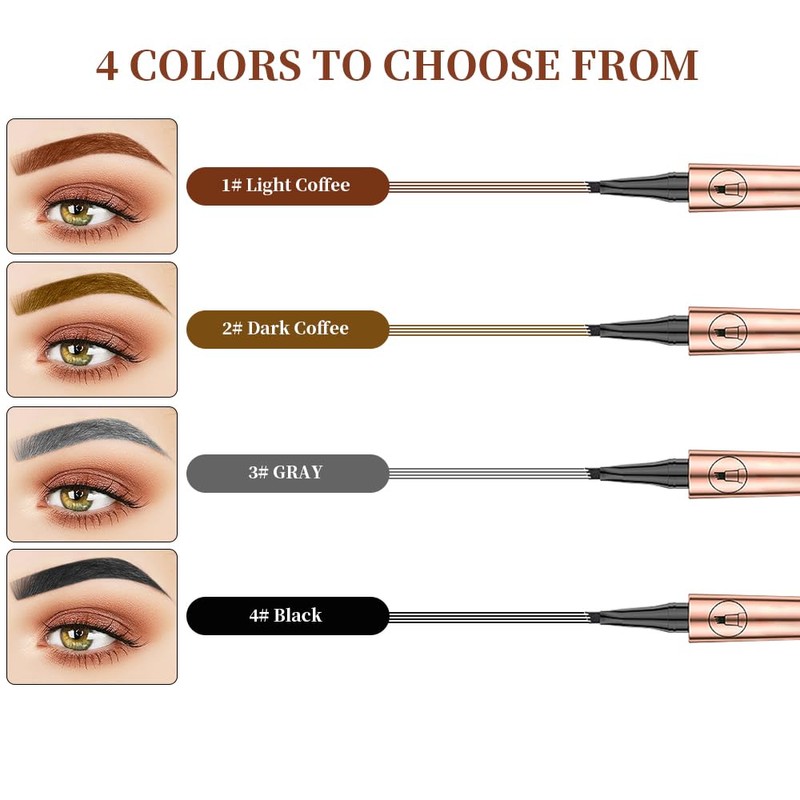 Eyebrow Pencil with 4 Tips Micro Head, Eyebrow Pencil Micro