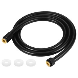 Zocipro Shower Hose Black, 1.5 m Plastic Shower Hose, PVC Shower Hose with Brass Connections, Universal Connection 1/2 Inch Kink and Twist-Proof, Leak-Proof Shower Hose