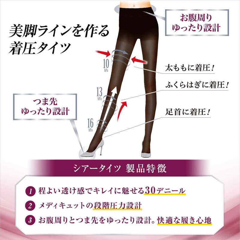 Medicit Slender Magic Sheer Tights M-L Compression Stockings