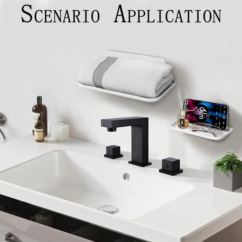 MfhdgXAvs 2Pcs Foldable Floating Shelves for Wall, No Drill Adhesive