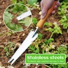 Stainless Steel Weeder Dandelion Cutter Root Weeder with Wooden Handle