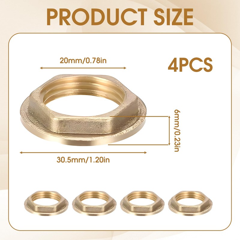 4pcs 1/2 Inch Nut with Flange Rear, Flange Hexagonal Locking